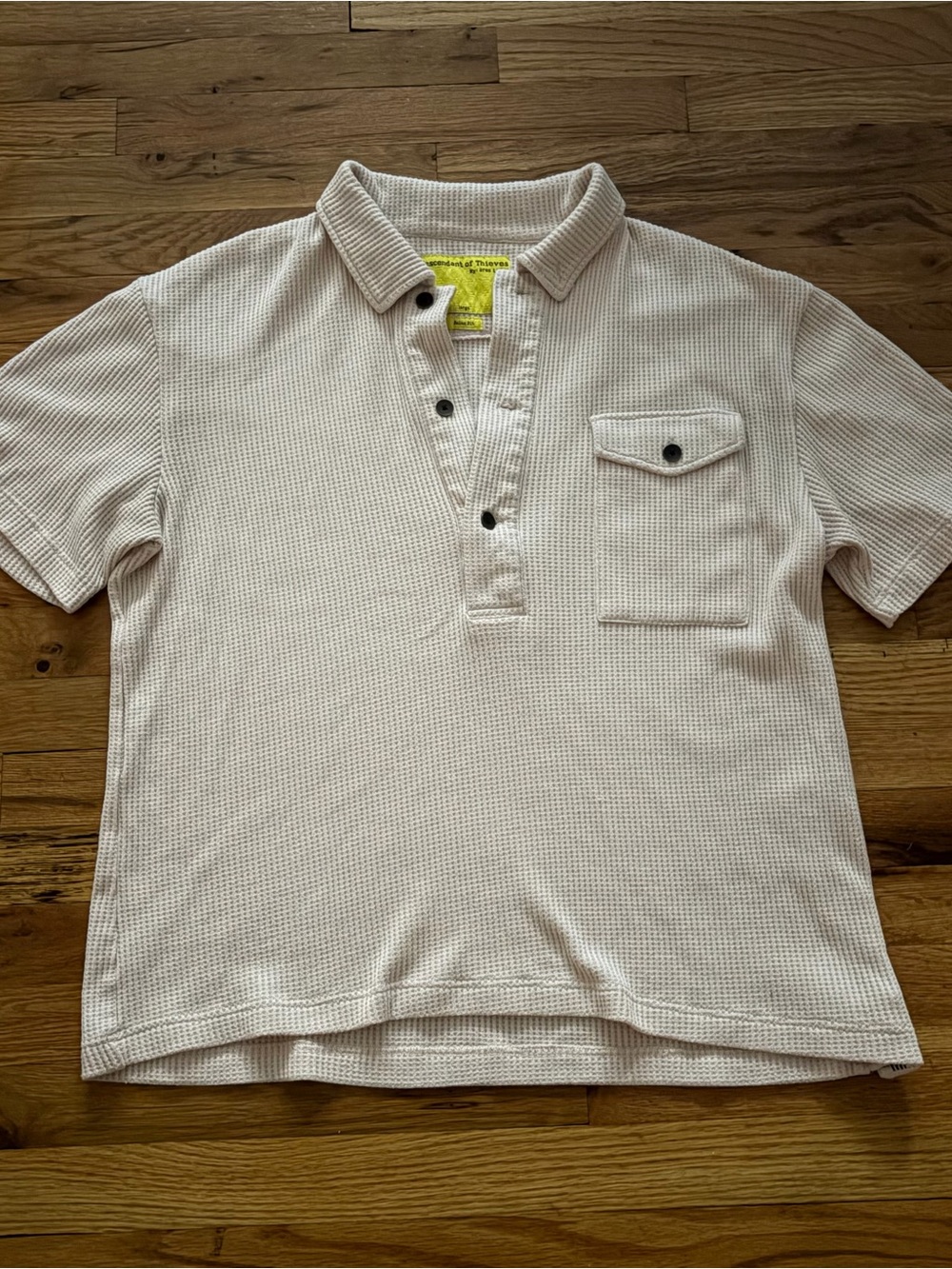 Descendant of Thieves NYC relaxed henley waffle tee
